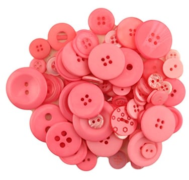 Buttons Galore HandDyed Button Brilliant Pinks  HB113