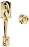 Schlage FE285 CAM 505 GEO 605 Camelot Front Entry Handleset with Georgian Knob Lower Half Grip Bright Brass