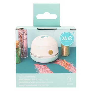 We R Makers Mini Glitter Vac Cleans Glitter Powder Easy to Use USB Charging Compact for OnThego Crafting Scrapbooking Journaling Card Making Printmaking