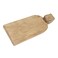 Creative CoOp Large HandCarved Mango Wood Slicer Face Handle Design and Combed Finish Natural Cheese and Cutting Board