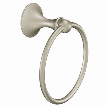 Moen DN7786BN Lounge Single Post Bathroom Hand Towel Ring Brushed Nickel