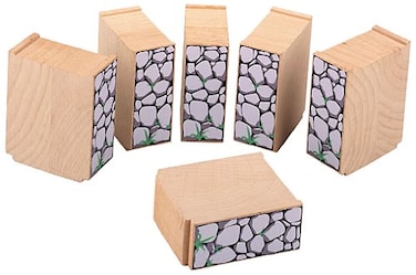 maxim enterprise inc Toy Train Support Blocks Wood Train Track Supports for Ascending Tracks  Elevated Tracks Wooden Railway Accessories Compatible with Thomas  Friends All Major Brands 6 Pack