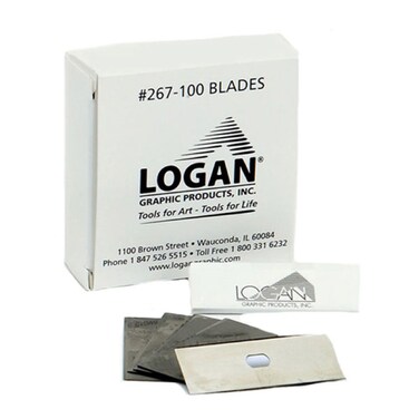 Logan Graphics 267100 Mat Cutter Blades Box of 100 for use with Logan Use with Logan Platinum Edge and Total Trimmer Series