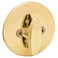 Kwikset 663 Deadbolt Unkeyed Deadbolt Lock Polished Brass Round Interior Turn Piece for Front Entry Door with Latch and Adapter No Exterior Assembly