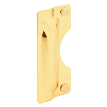 PrimeLine U 9502 Latch Guard Plate Cover  Protect Against Forced Entry Easy to Install on OutSwinging Doors  Brass Steel Single Pack