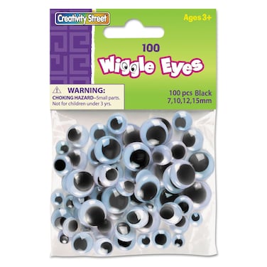 Creativity Street Wiggle Eyes Assorted Sizes Black 100Piece CKC344602