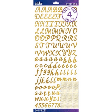 Sticko EK5290151 3D Foil Script Sticker Gold