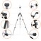 GEX 63 Heavy Duty Mannequin Tripod Stand for Wig Cosmetology Training Practice Doll Manikin Head Tripod Wig Stand With Travel Bag Silver