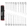 Towallmark 20Piece Wrench Set 72 Teeth Ratchet Chrome Vanadium Steel Silver