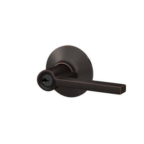 Schlage F51A LAT 716 Latitude Door Lever Keyed Entry Lock Aged Bronze