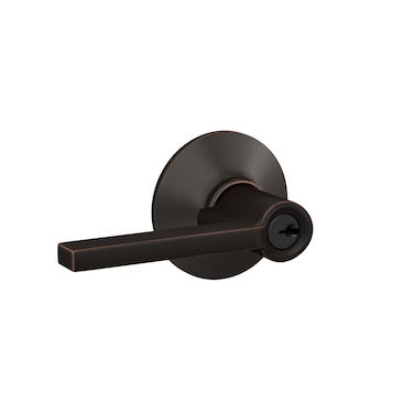 Schlage F51A LAT 716 Latitude Door Lever Keyed Entry Lock Aged Bronze