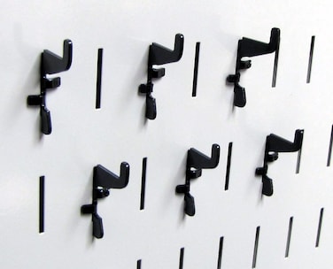 Wall Control Pegboard Standard Slotted Hook Pack  Slotted Metal Pegboard Hooks for Wall Control Pegboard and Slotted Tool Board  Black