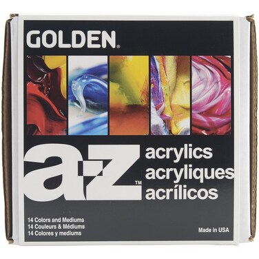 Heavy Body Acrylics by GOLDEN Explorer Set 14 Color Professional Acrylic Paint