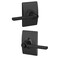 Schlage F40 LAT 622 CEN Latitude Door Lever with Century Trim Bed  Bath Privacy Lock Matte Black