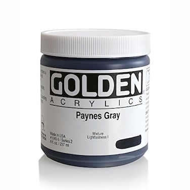 Heavy Body Acrylics by GOLDEN Paynes Gray 8 fl oz Jar Professional Acrylic Paint SemiOpaque