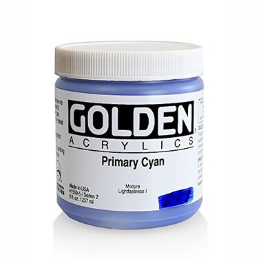 Heavy Body Acrylics by GOLDEN Primary Cyan 8 fl oz Jar Professional Acrylic Paint Opaque