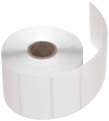 CompuLabel Direct Thermal Labels 2 14 x 1 14 Inch White Roll Permanent Adhesive Perforations Between Labels 1000 per Roll12 Rolls per Carton 530594