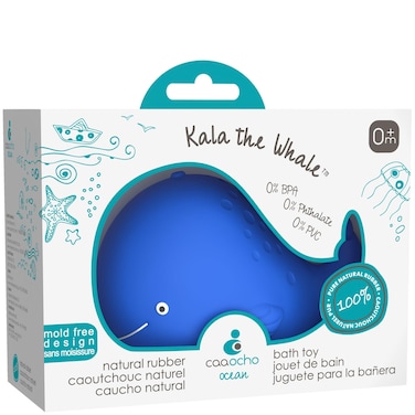 CaaOcho Pure Natural Rubber Bath Toy  Kala The Whale Baby Toy  Hole Free Bath Toys BPA Free Bath Toys for Infants Without Holes Sealed Natural Rubber Baby Toy