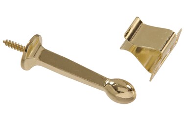 Hardware Essentials by Hillman 852343 Rigid Door Stops with Holder Brass White 1 Count Pack of 1