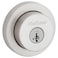 Kwikset 158 Milan Deadbolt Lock Satin Nickel Round Exterior Keyed Front Entry Door Pick Resistant SmartKey Rekey Security Single Cylinder Dead Bolt with Microban Protection