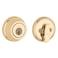 Kwikset 780 Deadbolt Lock Polished Brass Round Exterior Keyed Front Entry Door Pick Resistant SmartKey Rekey Security Single Cylinder Dead Bolt with Microban Protection