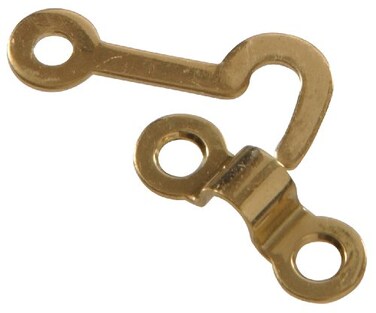 The Hillman Group 853010 Solid Brass Decorative Hooks with Staples  Bright Brass Finish 2Pack