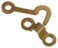 The Hillman Group 853010 Solid Brass Decorative Hooks with Staples  Bright Brass Finish 2Pack