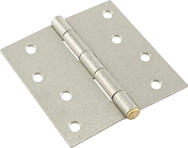 Hardware Essentials 853385 852393 Bright Brass Knocker 7inch Galvanized Residential Square Corner Door Hinges with Removable Pin 4
