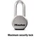 Master Lock Magnum Heavy Duty Solid Steel Silver Padlock with Key Cut Resistant Gate Locks for Outdoor Fence or Shed 1432 x 2 x 1516 Inches M930XKADLH