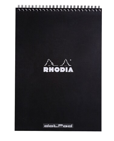 Rhodia Wirebound Notepad A4 Dot  Black 185039C
