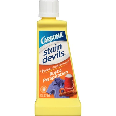Carbona Stain Devils 9  Rust  Perspiration  Professional Strength Laundry Stain Remover  MultiFabric Cleaner  Safe On Skin  Washable Fabrics  17 Fl Oz 1 Pack