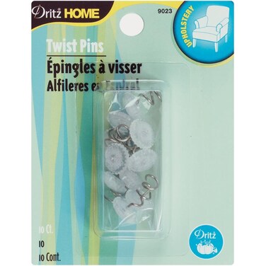 Dritz Home 9023 Twist Pins with Clear Heads 10Piece