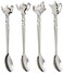Elegance Silver 87625 Silver Plated Teapot Tea Spoon with Crystal Pack of 4