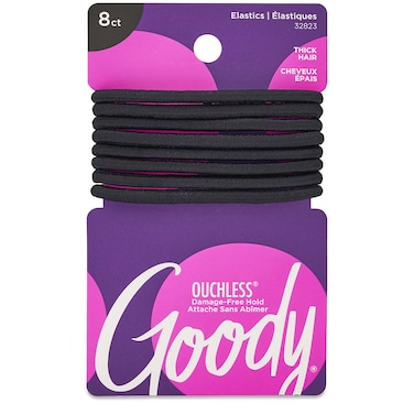 Goody Classics Elastic Extra Thick Black 8 Count