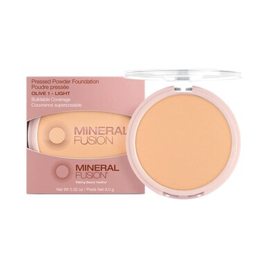 Mineral Fusion Pressed Powder Foundation Olive 1  Light Skin wGreenish Undertones Age Defying Foundation Makeup with Matte Finish Talc Free Face Powder Hypoallergenic CrueltyFree 032 Oz