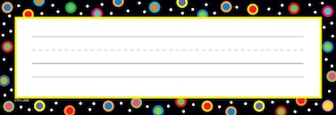 Creative Teaching Press Dots on Black Name Plates 4499 MultiBlack 312 X 9 in