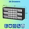 AkroMils 10126 26Drawer Plastic Drawer Storage Cabinet for Garage Organization Bead Organizer Lego Storage Teacher Toolbox Makeup Organizer and More 20Inch W x 6Inch D x 10Inch H Yellow