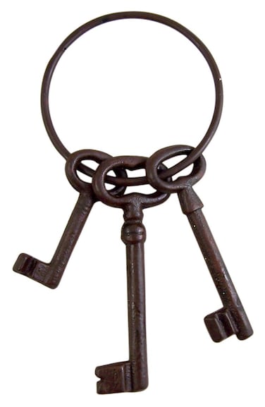 Super Z Outlet Pirate Ship Skeleton Jail Keys Set  Cast Iron Costume Prop
