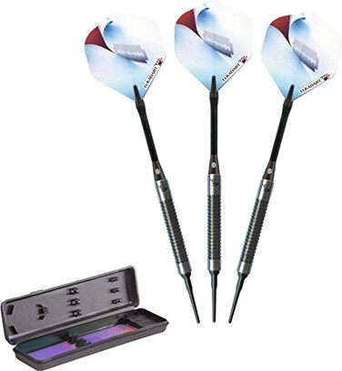 Elkadart unisex adult Full Shark Fin Elkadart Razor 80 Tungsten Soft Tip Darts with Storage Travel Case Style 1 18 Grams Black Grams US