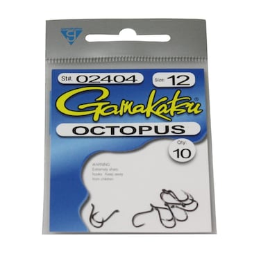Gamakatsu Octopus Hook10 Per Pack Black 8 2406