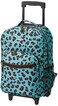 Rockland Double Handle Rolling Backpack BLUELEOPARD 17Inch