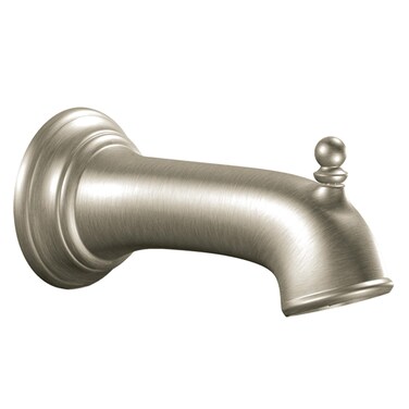 Moen Brantford Brushed Nickel Replacement 725Inch Tub Diverter Spout with 12Inch Slip Fit Connection 3857BN
