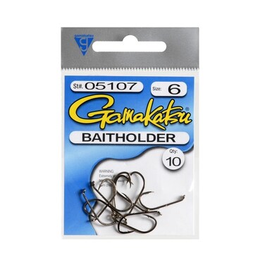 Gamakatsu 5107 Baitholder Hooks 10Pack Bronze 6
