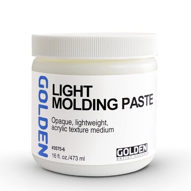 Light Molding Paste by GOLDEN 16 fl oz Jar Professional Acrylic Paste Medium Opaque