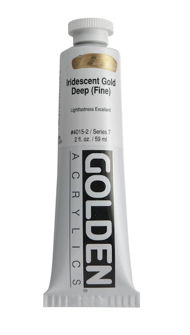 Heavy Body Acrylics by GOLDEN Iridescent Gold Deep Fine 2 fl oz Tube Professional Acrylic Paint SemiOpaque