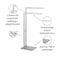 GraniteFree Standing Stainless Steel Hand Towel Stand Bathroom Hand Towel Organizer Stand with Ganite Rounded Pedestal