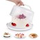Cake Carrier with Lid and Handle Multipurpose Cake Stand Fits 10 inch Cake Cupcake Containers for 11 CupcakesCake Holder Serves as Five Section Serving Tray Portable Cheesecake Container White