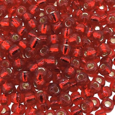 Miyuki Round Seed Beads Size 60 20g Silver Lined Ruby