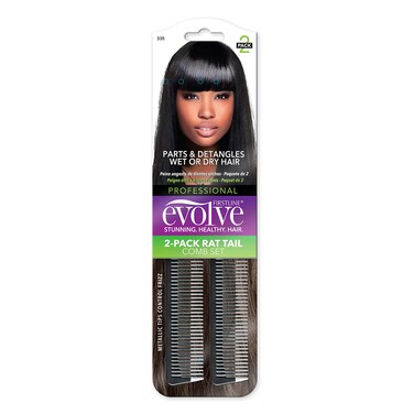 Firstline Evolve 2Pack Rat Tail Comb 2 EA