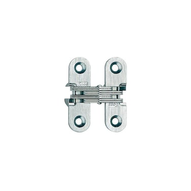 SOSS Mortise Mount Invisible Hinges with 4 Holes Zinc Satin Chrome Finish 134 Leaf Height 12 Leaf Width 2332 Leaf Thickness 6 x 1 Screw Size 1 Pair